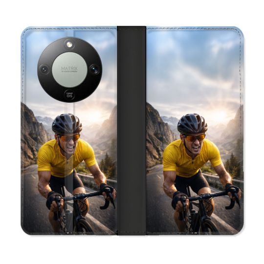 Housse Cuir Portefeuille Pour Honor Magic 8 Lite 5G Sport Cyclisme Maillot Jaune