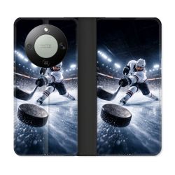 Housse Cuir Portefeuille Pour Honor Magic 8 Lite 5G Sport Hockey sur Glace