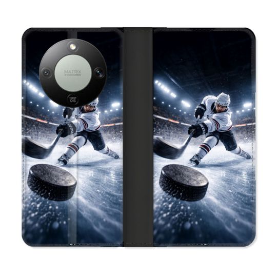 Housse Cuir Portefeuille Pour Honor Magic 8 Lite 5G Sport Hockey sur Glace