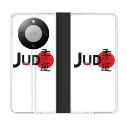 Housse Cuir Portefeuille Pour Honor Magic 8 Lite 5G Sport Judo Logo