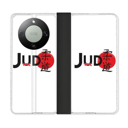 Housse Cuir Portefeuille Pour Honor Magic 8 Lite 5G Sport Judo Logo