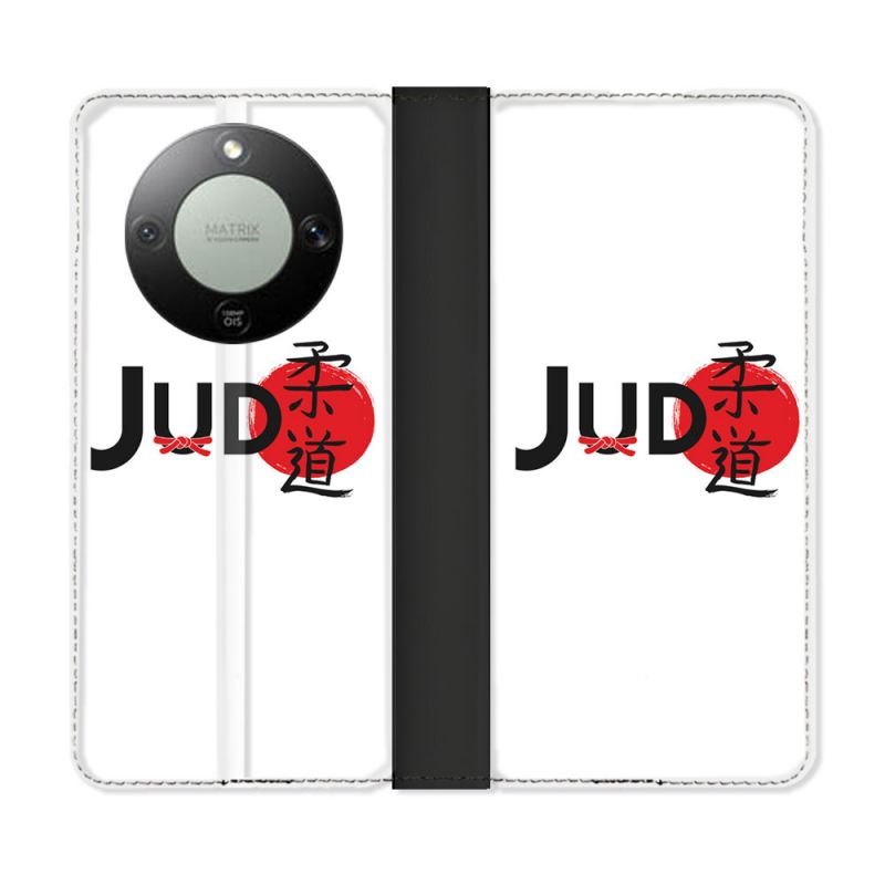 Housse Cuir Portefeuille Pour Honor Magic 8 Lite 5G Sport Judo Logo