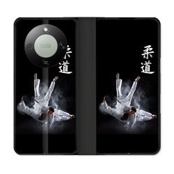 Housse Cuir Portefeuille Pour Honor Magic 8 Lite 5G Sport Judo Noir