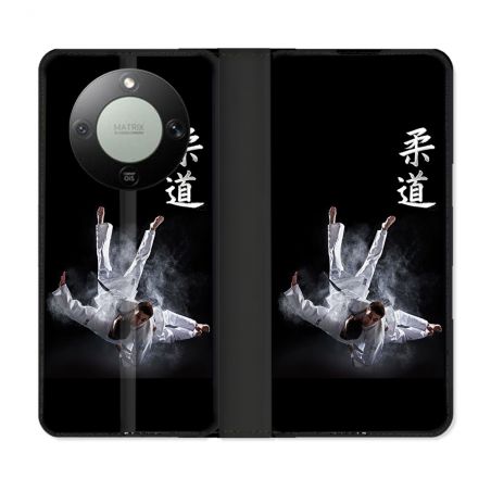 Housse Cuir Portefeuille Pour Honor Magic 8 Lite 5G Sport Judo Noir