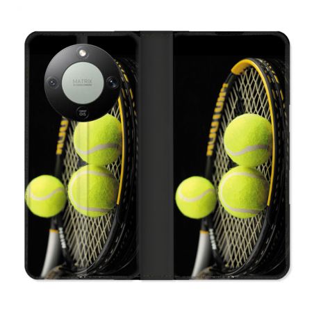 Housse Cuir Portefeuille Pour Honor Magic 8 Lite 5G Sport Tennis Balls