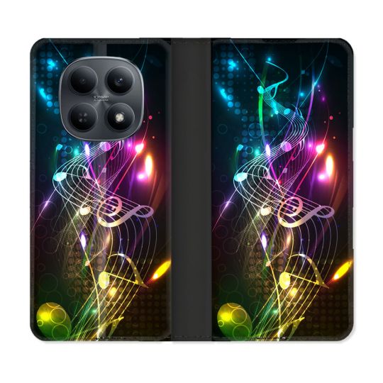 Housse Cuir Portefeuille Pour Xiaomi Redmi Note 15 4G Musique Partition Multicolore