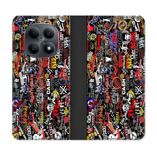 Housse Cuir Portefeuille Pour Xiaomi Redmi Note 15 4G Musique Rock Groupe