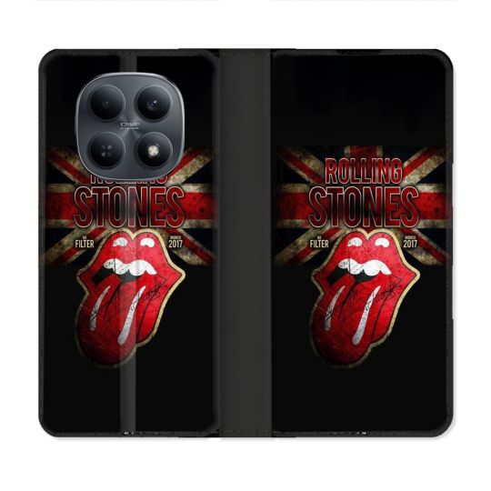 Housse Cuir Portefeuille Pour Xiaomi Redmi Note 15 4G Musique Rolling Stones