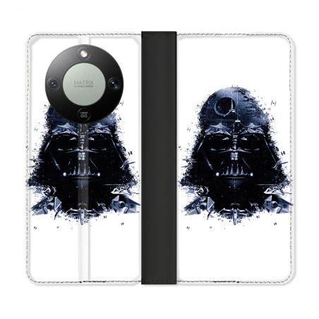 Housse Cuir Portefeuille Pour Honor Magic 8 Lite 5G Star Wars - Dark Vador Blanc