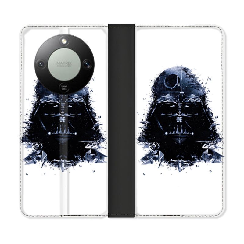 Housse Cuir Portefeuille Pour Honor Magic 8 Lite 5G Star Wars - Dark Vador Blanc