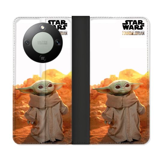 Housse Cuir Portefeuille Pour Honor Magic 8 Lite 5G Star Wars - Yoda bebe soleil