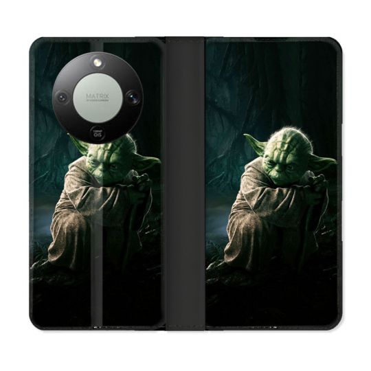 Housse Cuir Portefeuille Pour Honor Magic 8 Lite 5G Star Wars - Yoda sombre