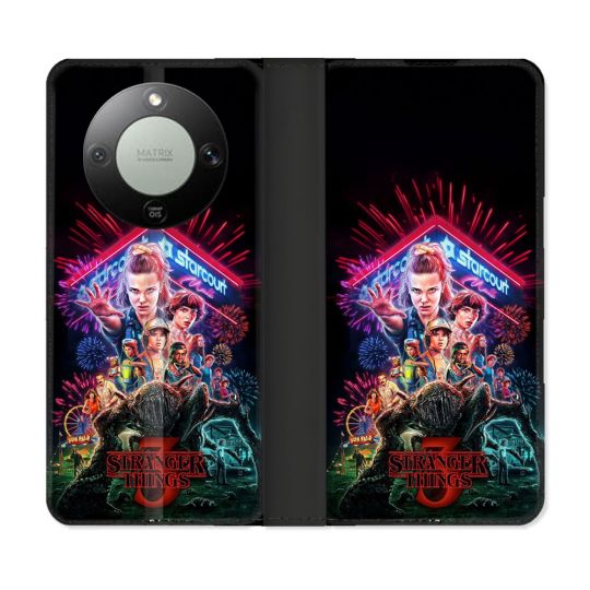 Housse Cuir Portefeuille Pour Honor Magic 8 Lite 5G Stranger Things Affiche 3