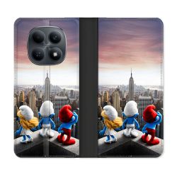 Housse Cuir Portefeuille Pour Xiaomi Redmi Note 15 4G Schtroumpfs New York