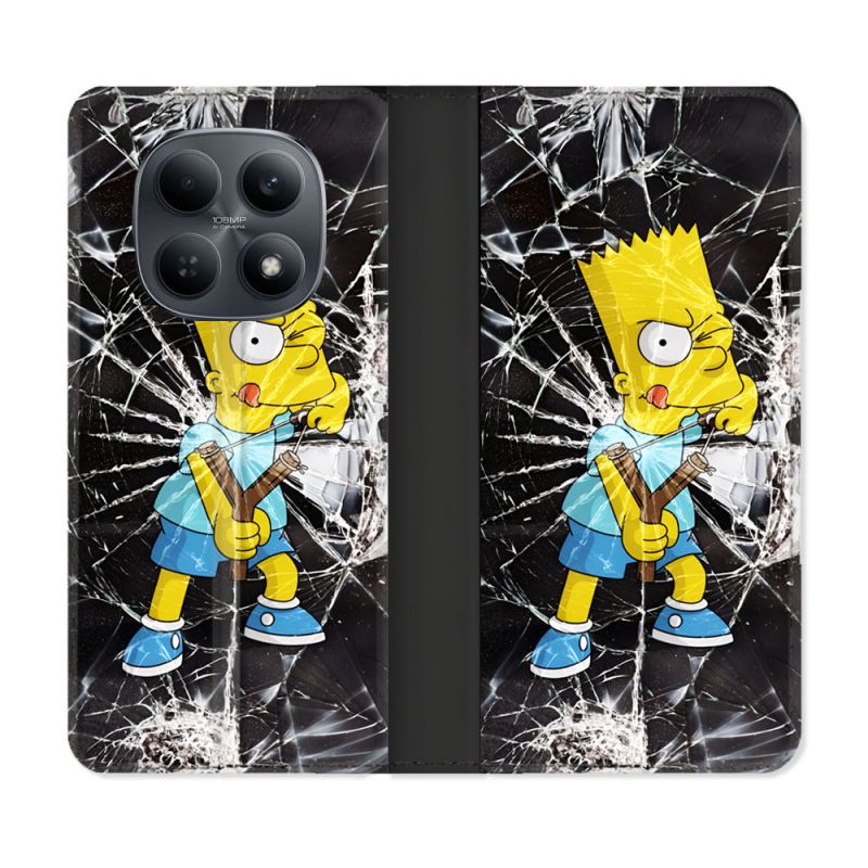 Housse Cuir Portefeuille Pour Xiaomi Redmi Note 15 4G Simpson Bart