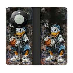 Housse Cuir Portefeuille Pour Honor Magic 8 Lite 5G Street Art Donald Duck