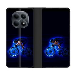 Housse Cuir Portefeuille Pour Xiaomi Redmi Note 15 4G Sport Cyclisme Bleu