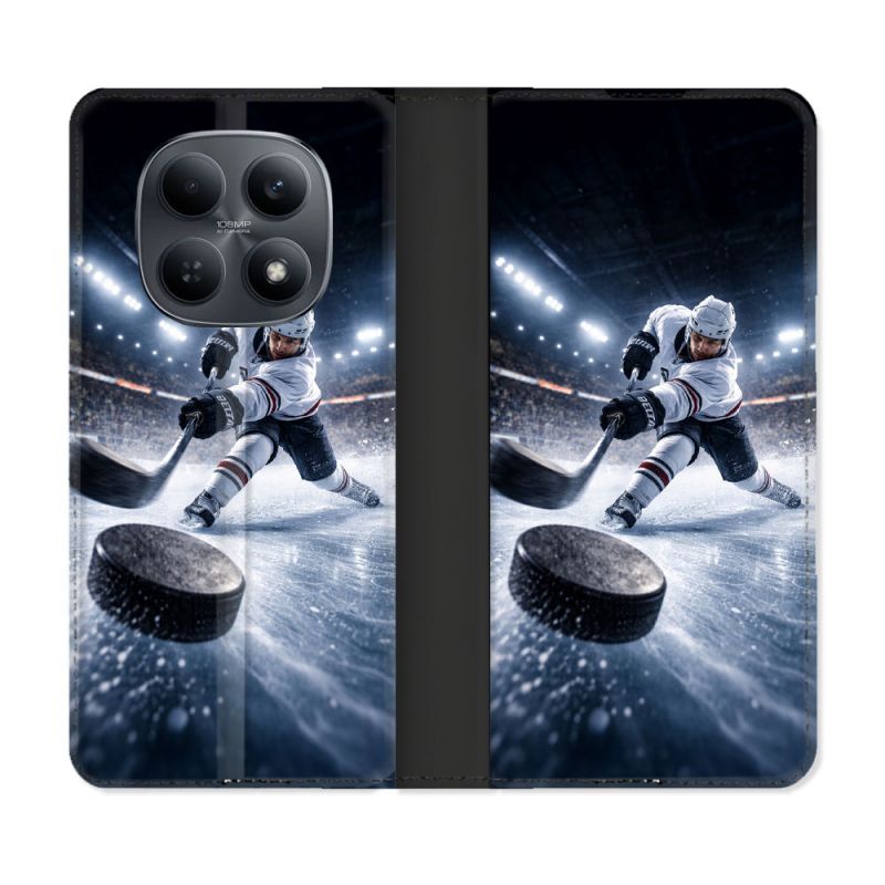 Housse Cuir Portefeuille Pour Xiaomi Redmi Note 15 4G Sport Hockey sur Glace