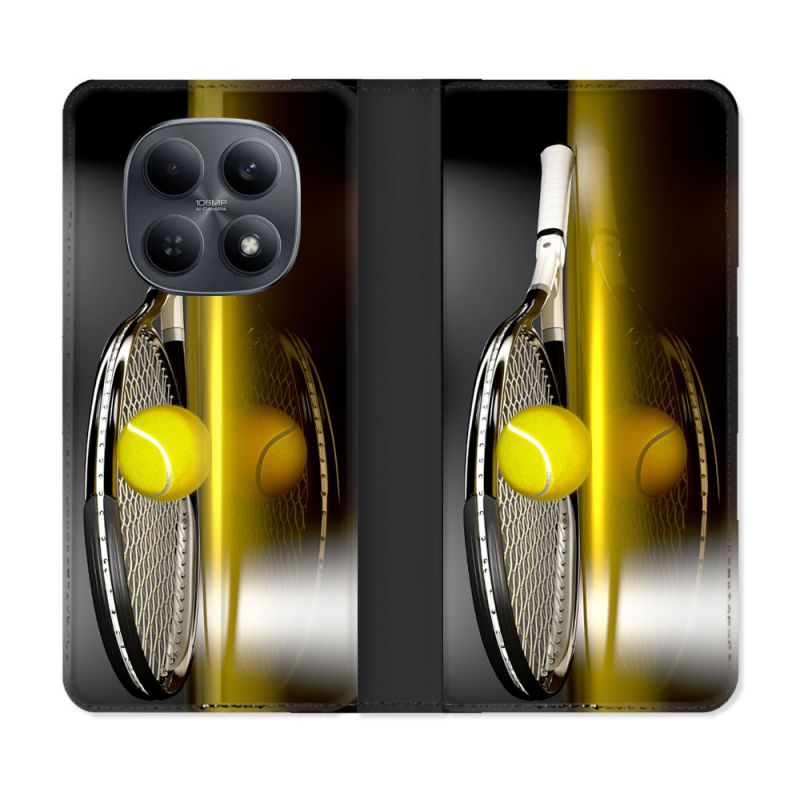 Housse Cuir Portefeuille Pour Xiaomi Redmi Note 15 4G Sport Tennis Reflet