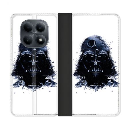 Housse Cuir Portefeuille Pour Xiaomi Redmi Note 15 4G Star Wars - Dark Vador Blanc