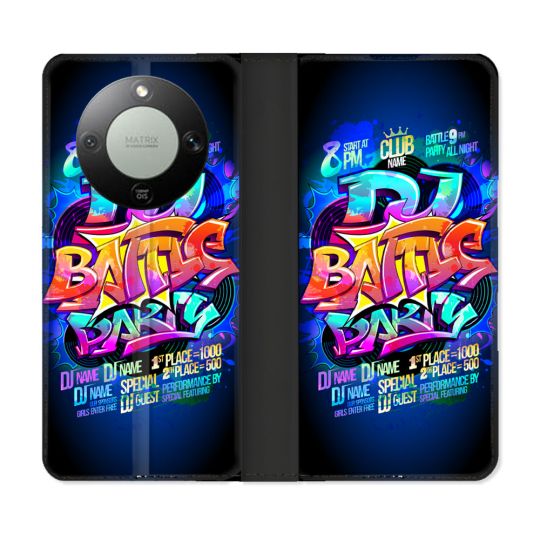 Housse Cuir Portefeuille Pour Honor Magic 8 Lite 5G Street Art Rap