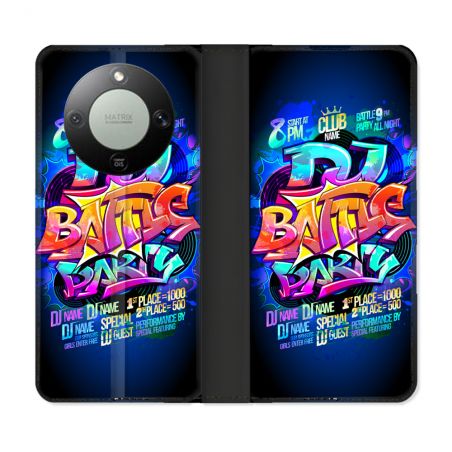 Housse Cuir Portefeuille Pour Honor Magic 8 Lite 5G Street Art Rap