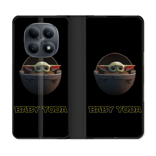Housse Cuir Portefeuille Pour Xiaomi Redmi Note 15 4G Star Wars - Yoda bebe noir