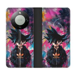 Housse Cuir Portefeuille Pour Honor Magic 8 Lite 5G Street Art Sangoku
