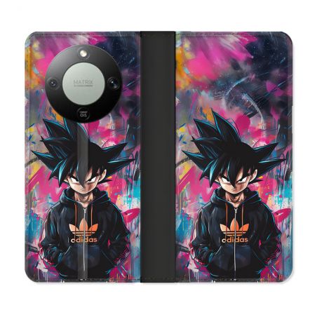 Housse Cuir Portefeuille Pour Honor Magic 8 Lite 5G Street Art Sangoku