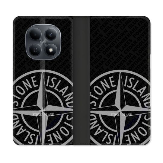 Housse Cuir Portefeuille Pour Xiaomi Redmi Note 15 4G Stone Island Gris