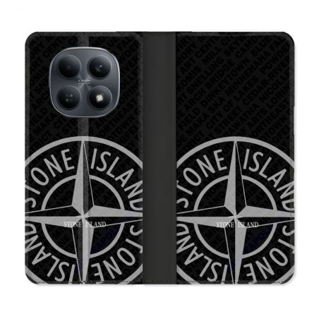 Housse Cuir Portefeuille Pour Xiaomi Redmi Note 15 4G Stone Island Gris