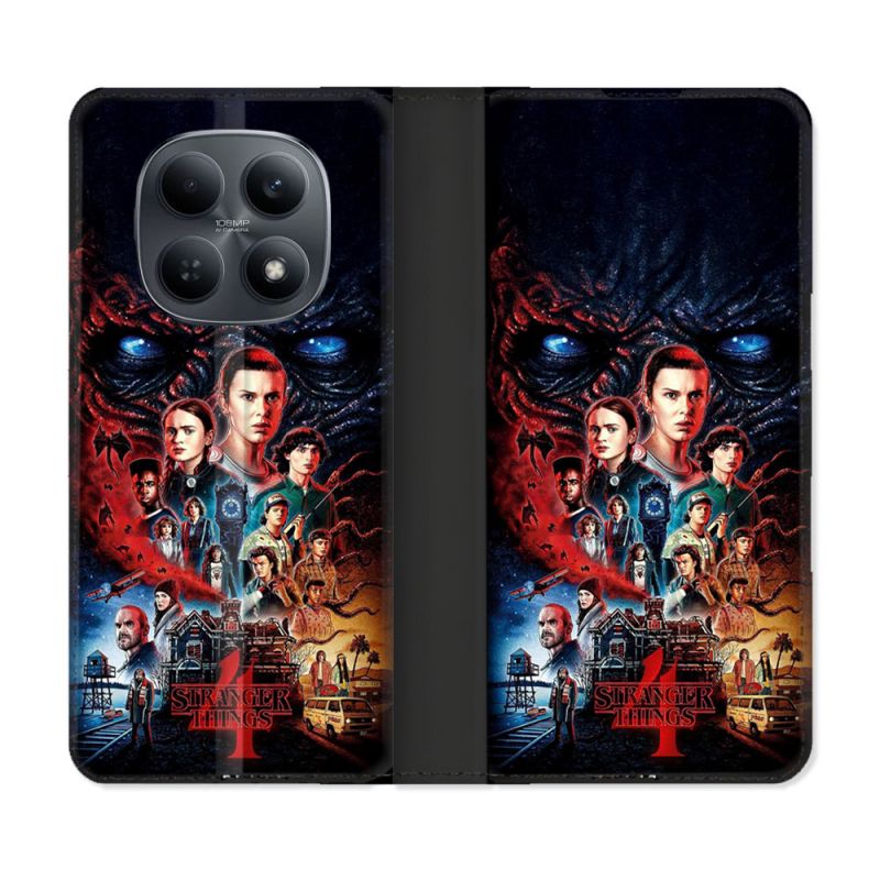 Housse Cuir Portefeuille Pour Xiaomi Redmi Note 15 4G Stranger Things Affiche 4