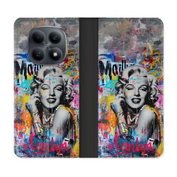 Housse Cuir Portefeuille Pour Xiaomi Redmi Note 15 4G Street Art Maryline Monroe