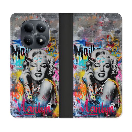 Housse Cuir Portefeuille Pour Xiaomi Redmi Note 15 4G Street Art Maryline Monroe