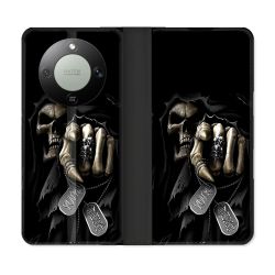 Housse Cuir Portefeuille Pour Honor Magic 8 Lite 5G Tete de Mort Your Next