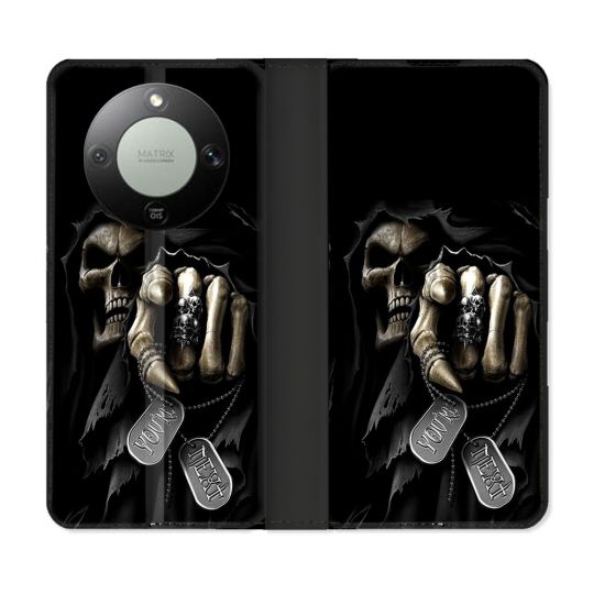 Housse Cuir Portefeuille Pour Honor Magic 8 Lite 5G Tete de Mort Your Next