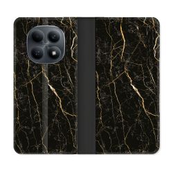 Housse Cuir Portefeuille Pour Xiaomi Redmi Note 15 4G Texture Marbre Noir