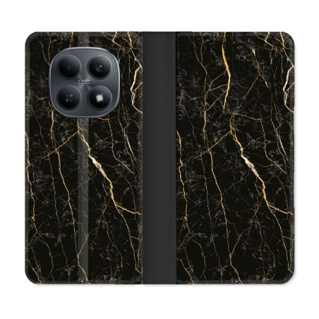 Housse Cuir Portefeuille Pour Xiaomi Redmi Note 15 4G Texture Marbre Noir