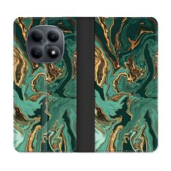 Housse Cuir Portefeuille Pour Xiaomi Redmi Note 15 4G Texture Marbre Vert