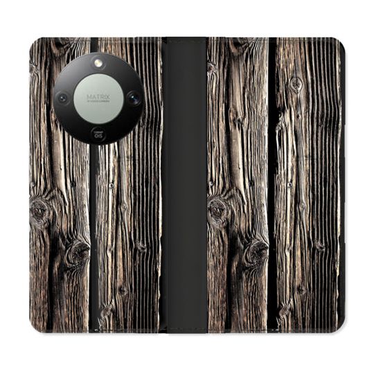 Housse Cuir Portefeuille Pour Honor Magic 8 Lite 5G Texture Bois