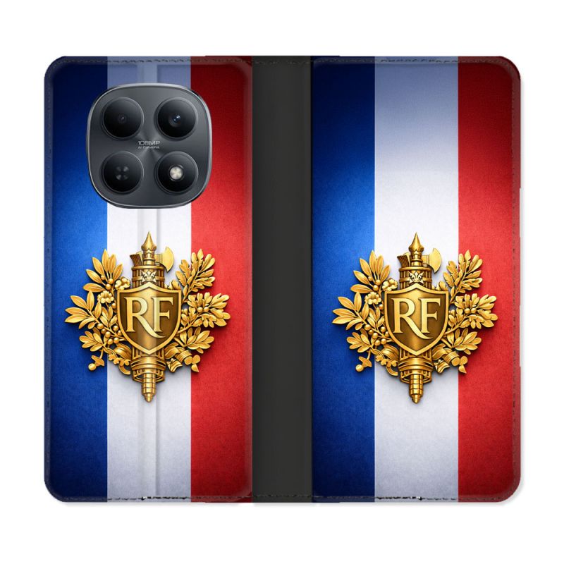 Housse Cuir Portefeuille Pour Xiaomi Redmi Note 15 4G Voyage Drapeau France
