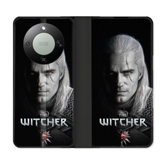 Housse Cuir Portefeuille Pour Honor Magic 8 Lite 5G The Witcher Noir