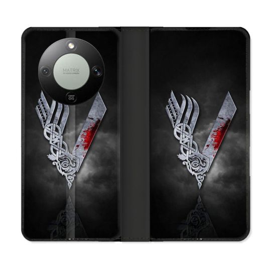 Housse Cuir Portefeuille Pour Honor Magic 8 Lite 5G Viking