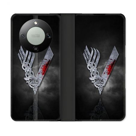 Housse Cuir Portefeuille Pour Honor Magic 8 Lite 5G Viking