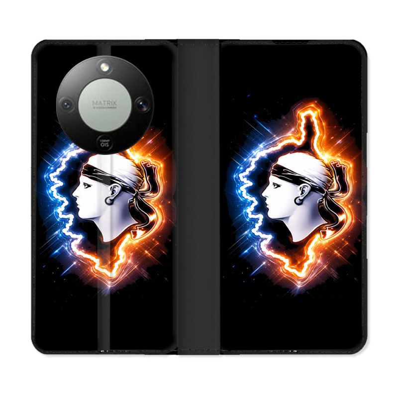 Housse Cuir Portefeuille Pour Honor Magic 8 Lite 5G Voyage Corse Brillante