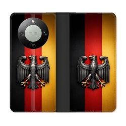 Housse Cuir Portefeuille Pour Honor Magic 8 Lite 5G Voyage Drapeau Allemagne