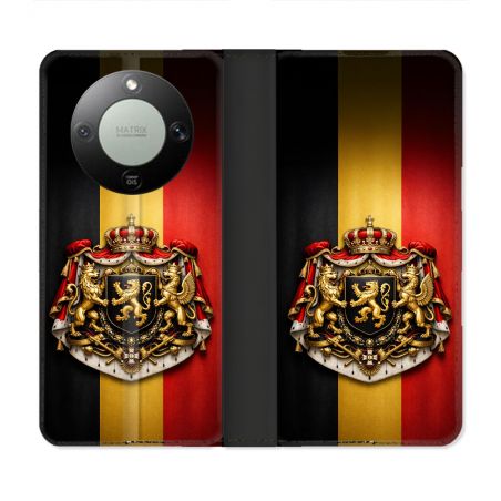 Housse Cuir Portefeuille Pour Honor Magic 8 Lite 5G Voyage Drapeau Belgique