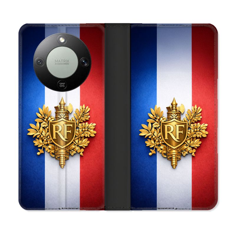 Housse Cuir Portefeuille Pour Honor Magic 8 Lite 5G Voyage Drapeau France