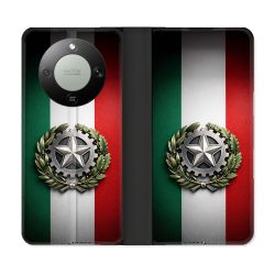 Housse Cuir Portefeuille Pour Honor Magic 8 Lite 5G Voyage Drapeau Italie