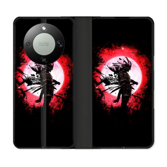 Housse Cuir Portefeuille Pour Honor Magic 8 Lite 5G Voyage Japon Samourai